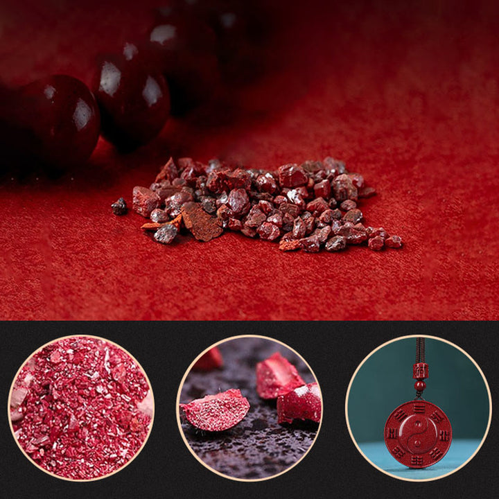 Collana con ciondolo di benedizione Buddha Stones Cinnabar Yin Yang Bagua - image 7