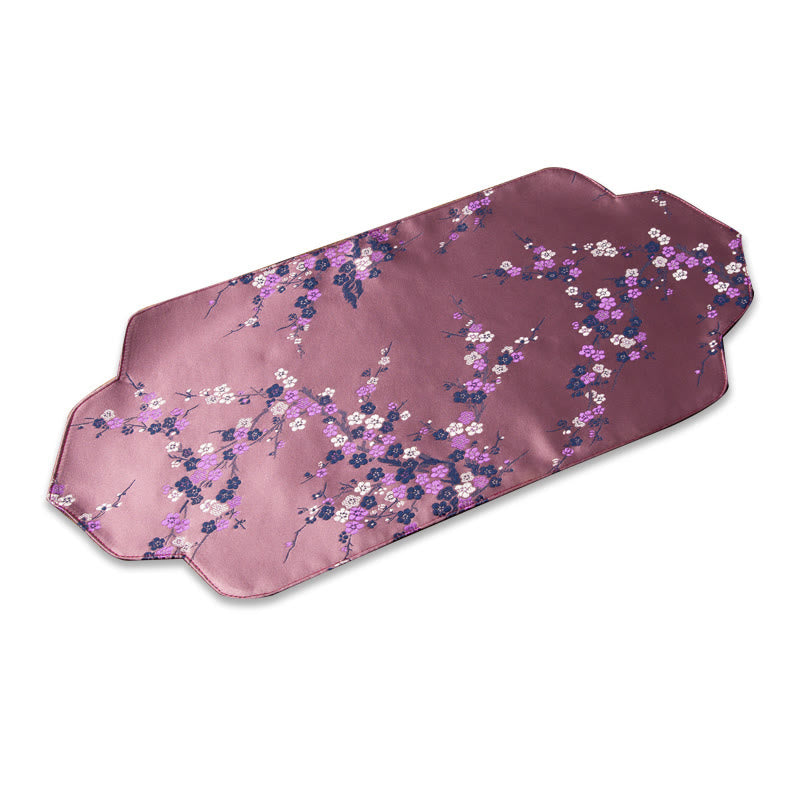 Buddha Stones Sea Wave Bamboo Plum Blossom Broccato Ricamo Sottobicchiere per tazza da tè Kung Fu Tappetino da tè