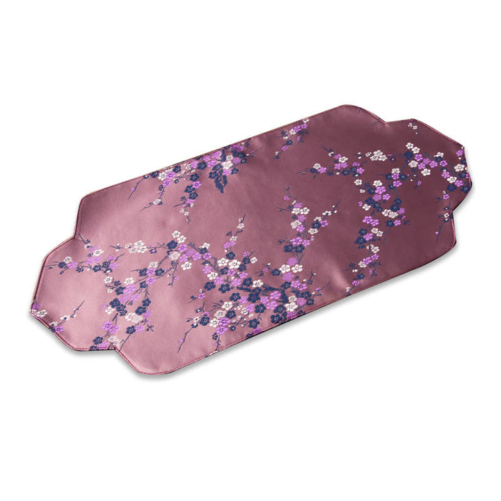 Buddha Stones Sea Wave Bamboo Plum Blossom Broccato Ricamo Sottobicchiere per tazza da tè Kung Fu Tappetino da tè