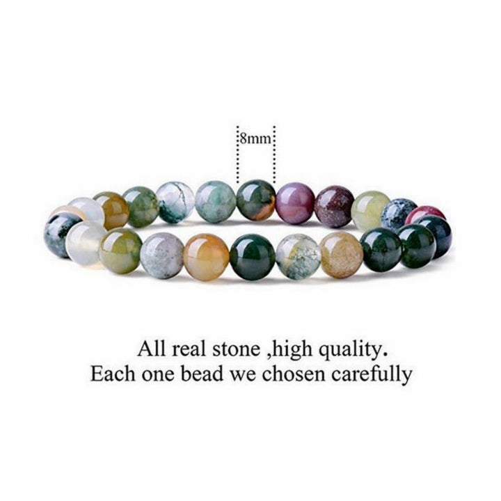 Braccialetto Buddha Stones India Agate Beads Luck Yoga
