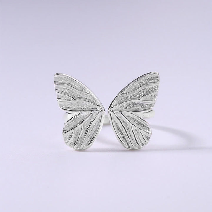 Anello Buddha Stones 925 Sterling Silver Butterfly Love Freedom
