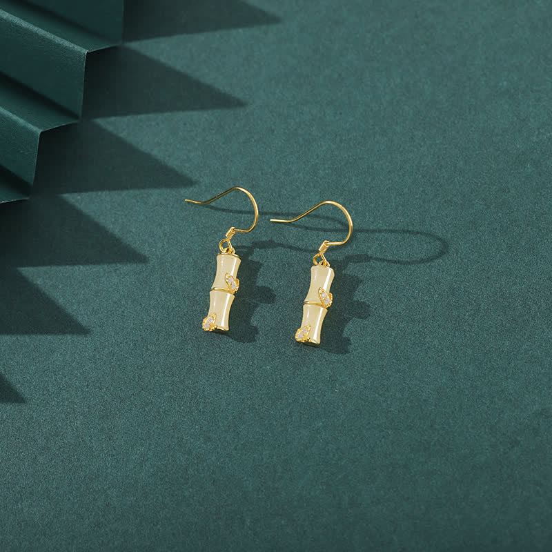 Orecchini pendenti in argento sterling 925 con giada di Hetian, crisoberillo, occhio di gatto, agata rossa, bambù e fortuna - image 3