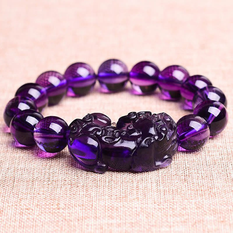 Braccialetto Buddha Stones Feng Shui Ametista Fortuna Ricchezza