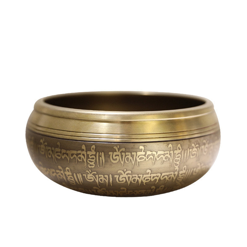 Buddha Stones Tibetan Sound Bowl realizzata a mano per concentrazione e meditazione Peaceful Happiness Singing Bowl Set