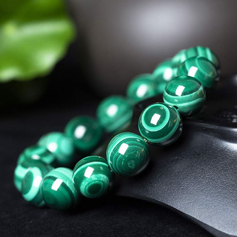 Braccialetto di protezione e calma in malachite naturale Buddha Stones