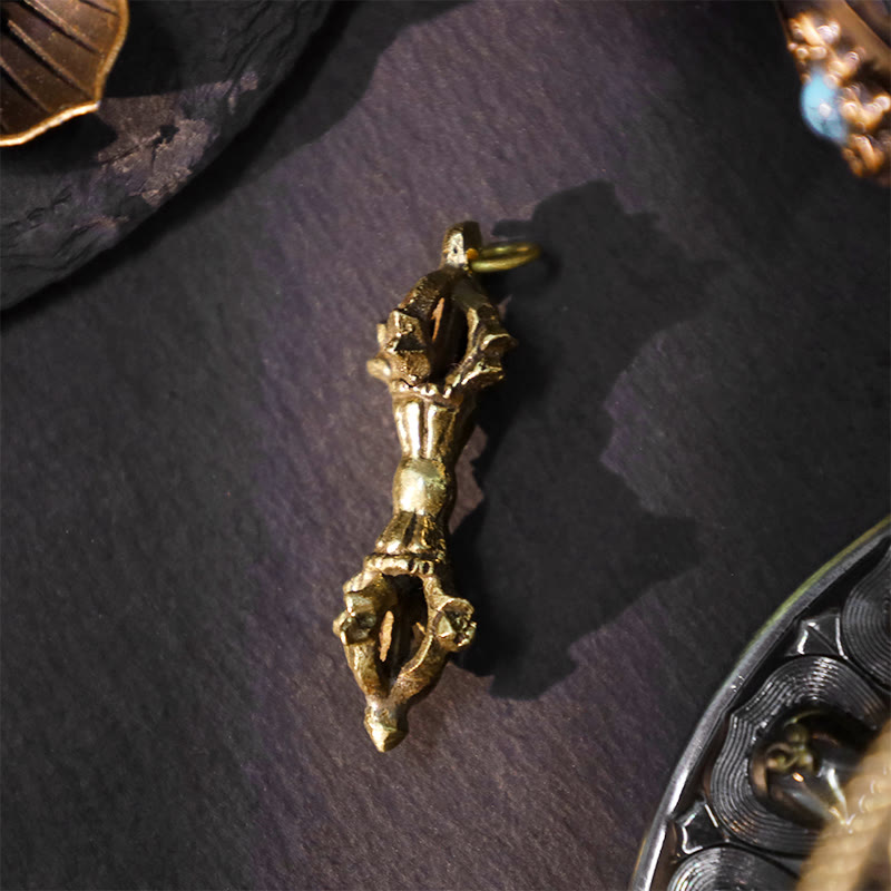 Buddha Stones Nepal Fatto a mano Doppio Dorje Rame Illuminazione Forza Vajra