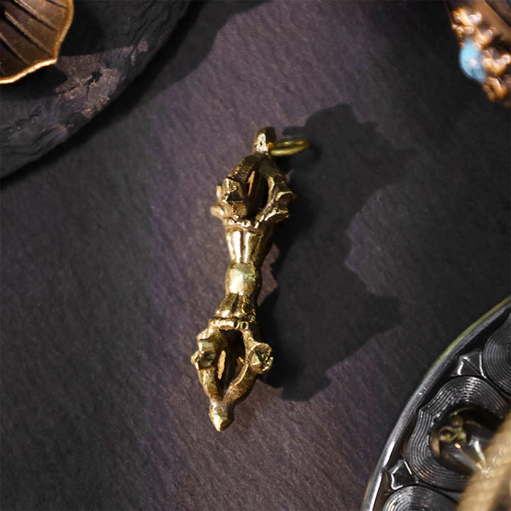 Buddha Stones Nepal Fatto a mano Doppio Dorje Rame Illuminazione Forza Vajra