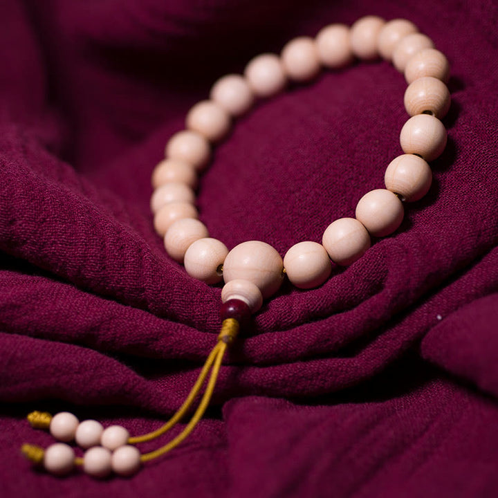 Buddha Stones Naturale Abelia Biflora Legno Benedizione Polso Mala