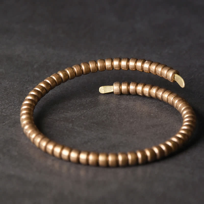 Bracciale regolabile con polsino in rame con design vintage Buddha Stones