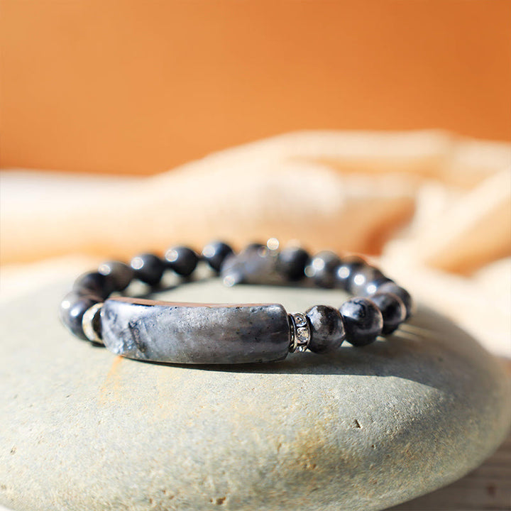 Braccialetto di perline curative con cuore d'amore in quarzo naturale Buddha Stones
