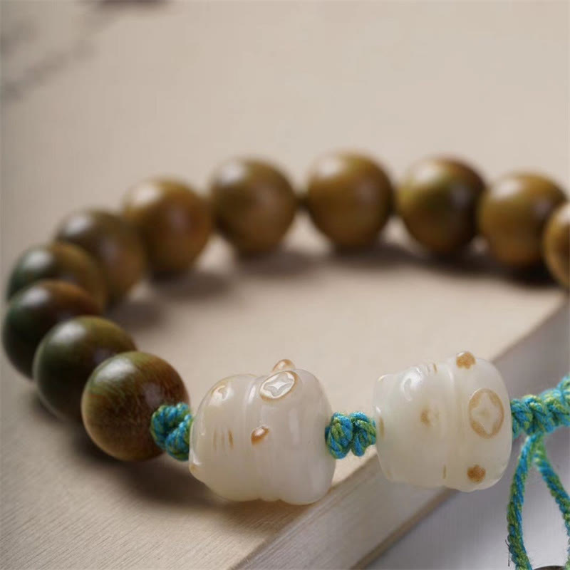 Braccialetto positivo Buddha Stones Sandalo verde Bodhi Seed Lucky Cat - image 4