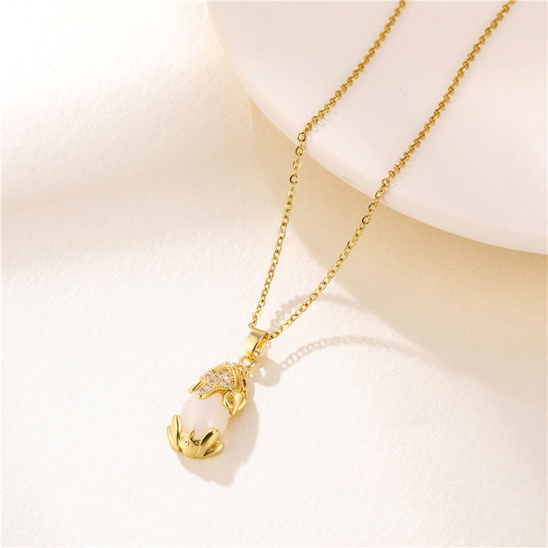 Collana della fortuna di Pixiu in granato naturale Buddha Stones - Giada bianca - image 9