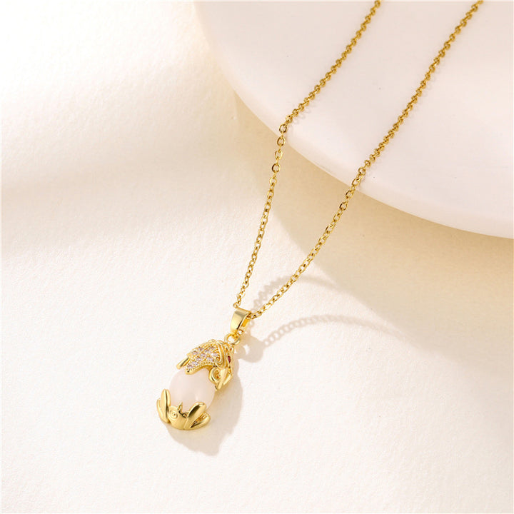 Collana della fortuna di Pixiu in granato naturale Buddha Stones - Giada bianca - image 9