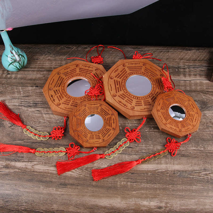 Mappa Feng Shui Bagua Legno di pesco Cinque monete imperatore Bilancia cinese Nodo Mappa energetica Specchio