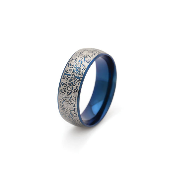 Anello in acciaio al titanio Buddha Stones, creatura mitologica fortunata Taotie