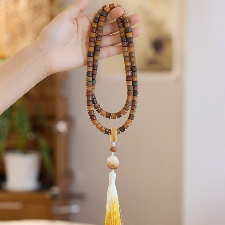 Buddha Stones 108 Mala Beads Bodhi Seed Buddha Mano Loto Braccialetto dell'armonia inciso