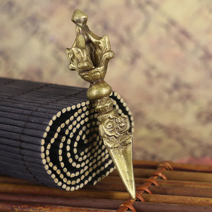 Buddha Stones Tibetano Cinque Fili Vajra Dorje Illuminazione Rame Decorazione