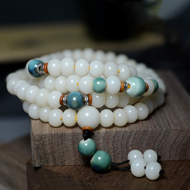 Buddha Stones 108 Mala Beads Bodhi Seed Tieni lontani gli spiriti maligni Braccialetto calmo