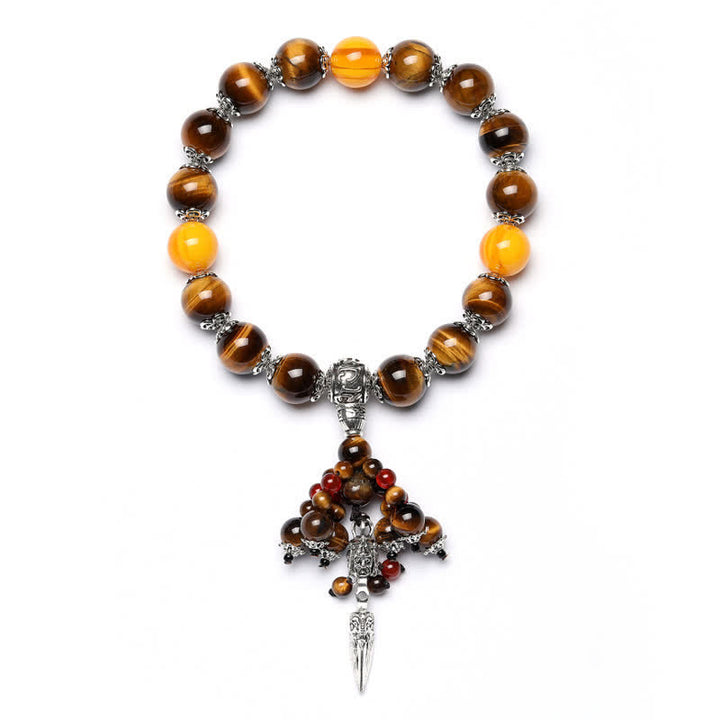 Pietra naturale di occhio di tigre, agata rossa, vena di drago, agata, Vajra Dorje, braccialetto di guarigione, decorazione per auto