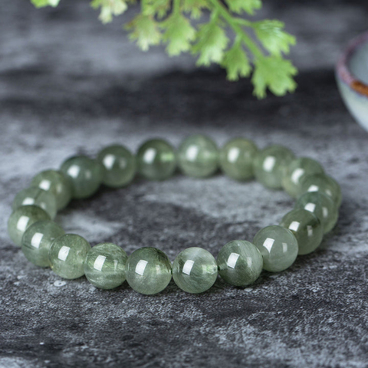 Braccialetto di benedizione e ricchezza in cristallo verde naturale Buddha Stones