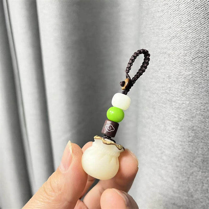 Buddha Stones Seme di Bodhi naturale Sacchetto di soldi Fiore Benedizione Prosperità Portachiavi