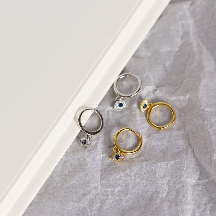 Orecchini a perno con protezione contro il malocchio in argento sterling 925 Buddha Stones