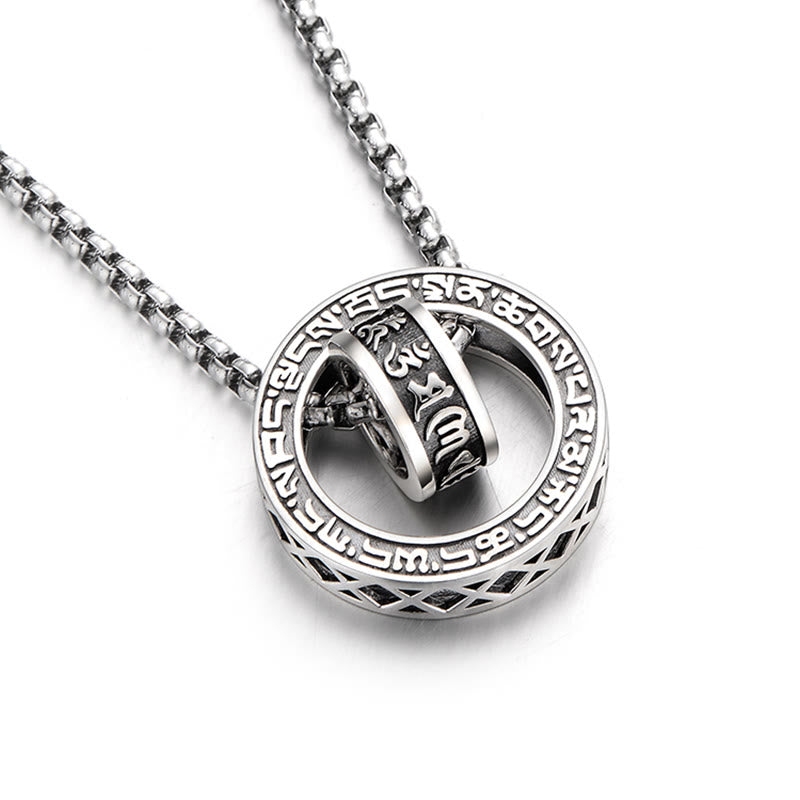 Buddha Stones Tibetano Om Mani Padme Hum Intagliato Pace Purezza Catena Collana Pendente - image 4