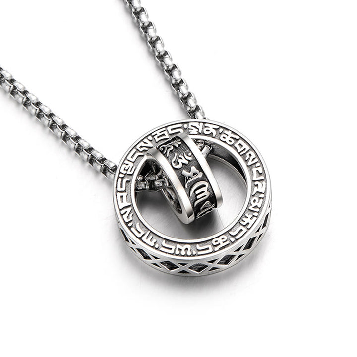 Buddha Stones Tibetano Om Mani Padme Hum Intagliato Pace Purezza Catena Collana Pendente - image 4