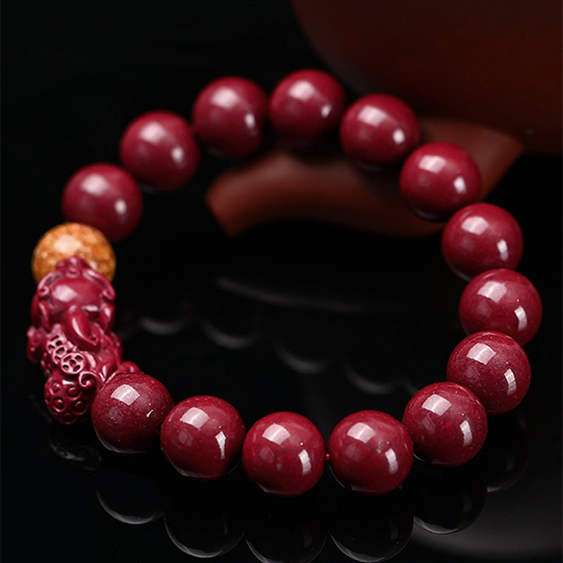 Braccialetto Buddha Stones Tibetan Cinnabar Pixiu Calm