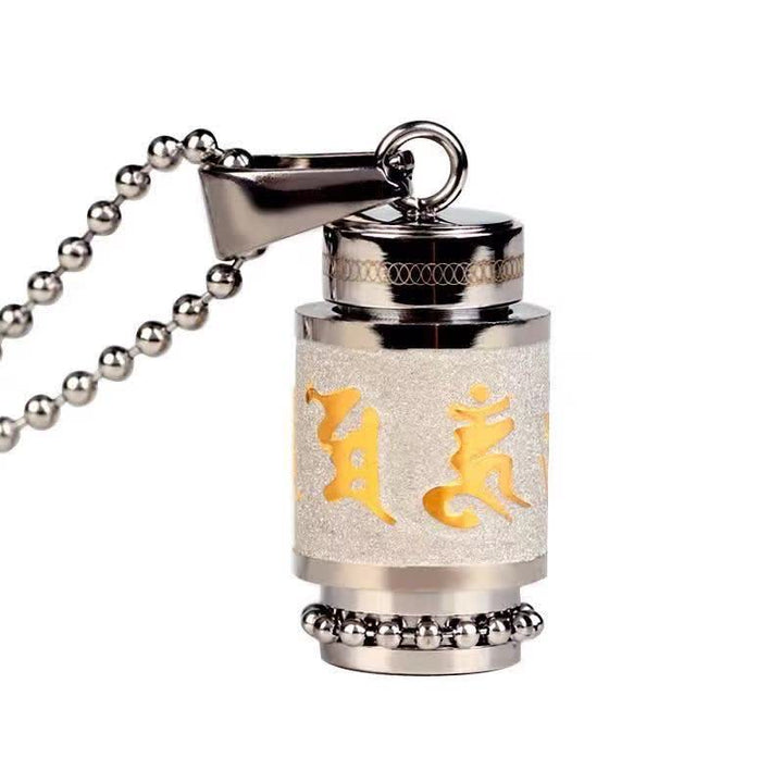 Buddha Stones Tibet Om Mani Padme Hum Shurangama Mantra Titanio Acciaio Saggezza Amuleto Collana Pendente - image 17