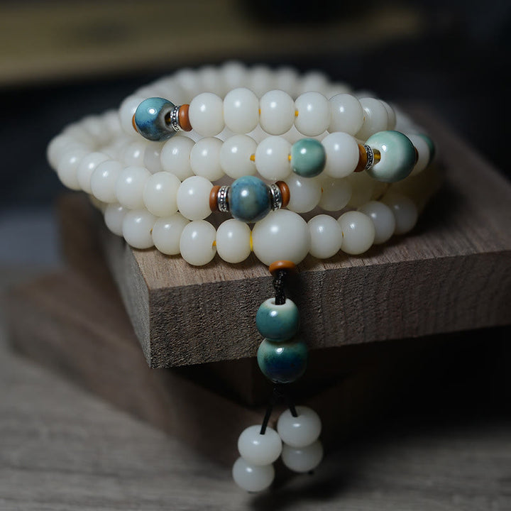 Buddha Stones 108 Mala Beads Bodhi Seed Tieni lontani gli spiriti maligni Braccialetto calmo