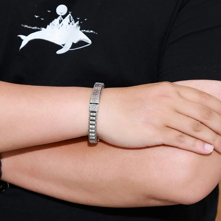 Bracciale girevole con motivo a linee vintage Buddha Stones Balance