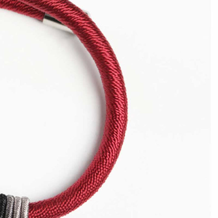Bracciale Buddha Stones 925 Sterling Silver Om Mani Padme Hum Peace Red String