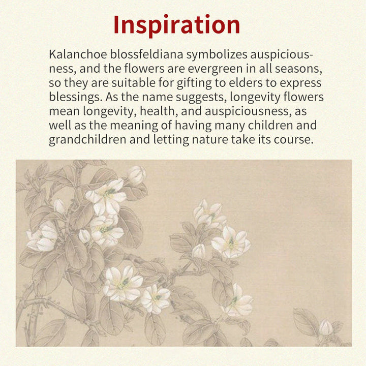 Buddha Stones Collana con ciondolo portafortuna con motivo floreale Kalanchoe blossfeldiana in giada naturale