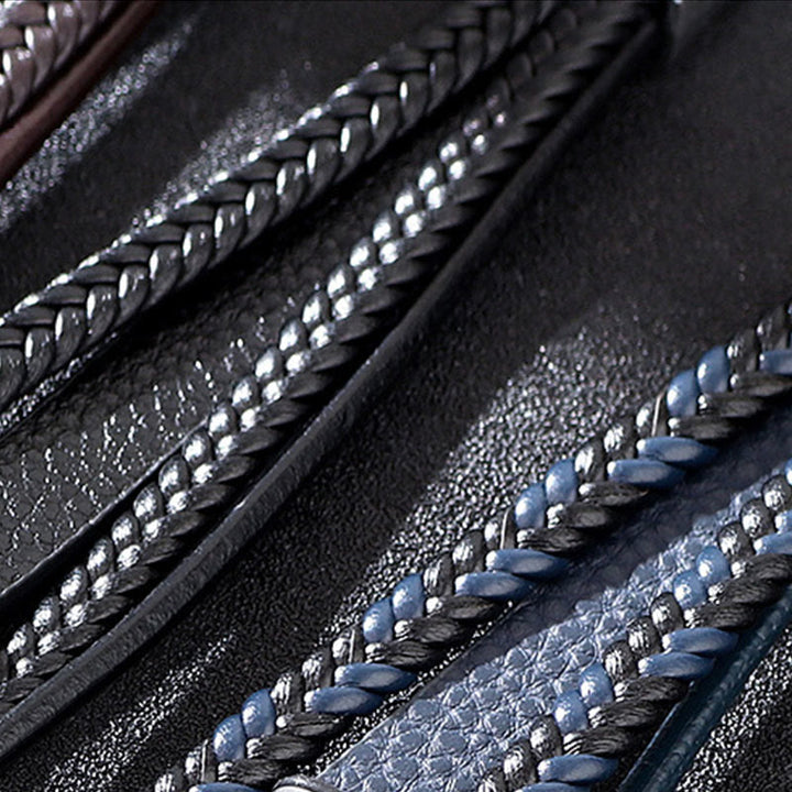 Braccialetto intrecciato multistrato con perline e protezione dell'occhio di tigre Buddha Stones e occhio maligno