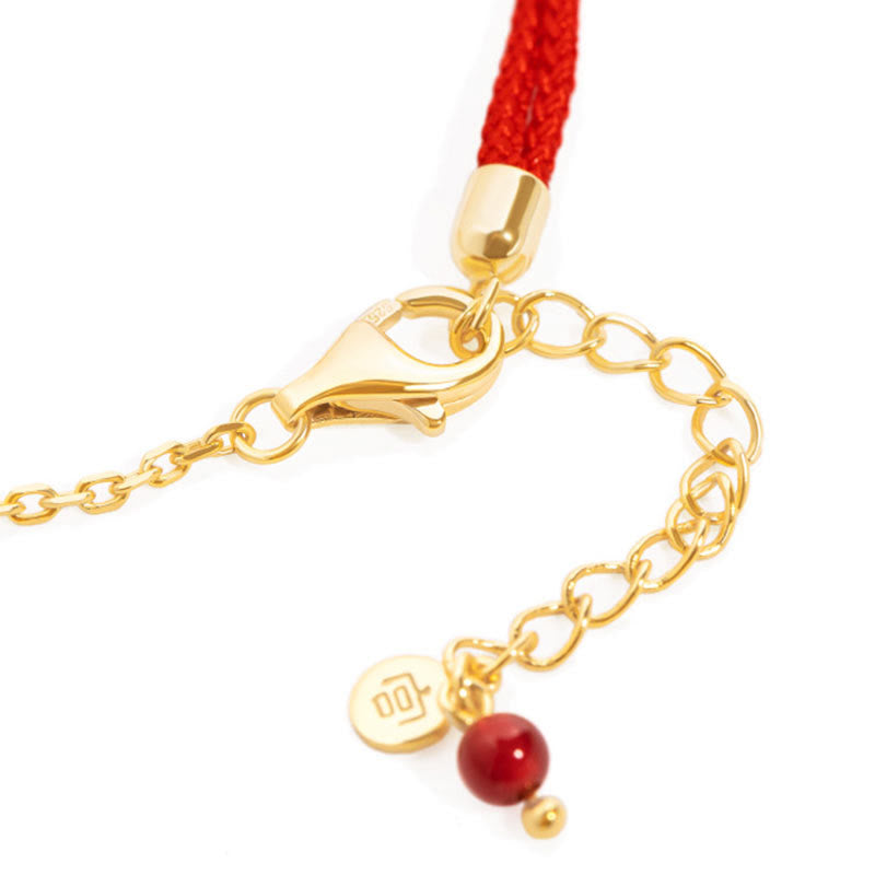Braccialetto a catena con lucchetto di buoni auguri, fortuna e forza , Buddha Stones