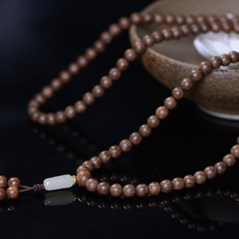 Braccialetto Buddha Stones 108 Mala Beads Palissandro Giada Calma