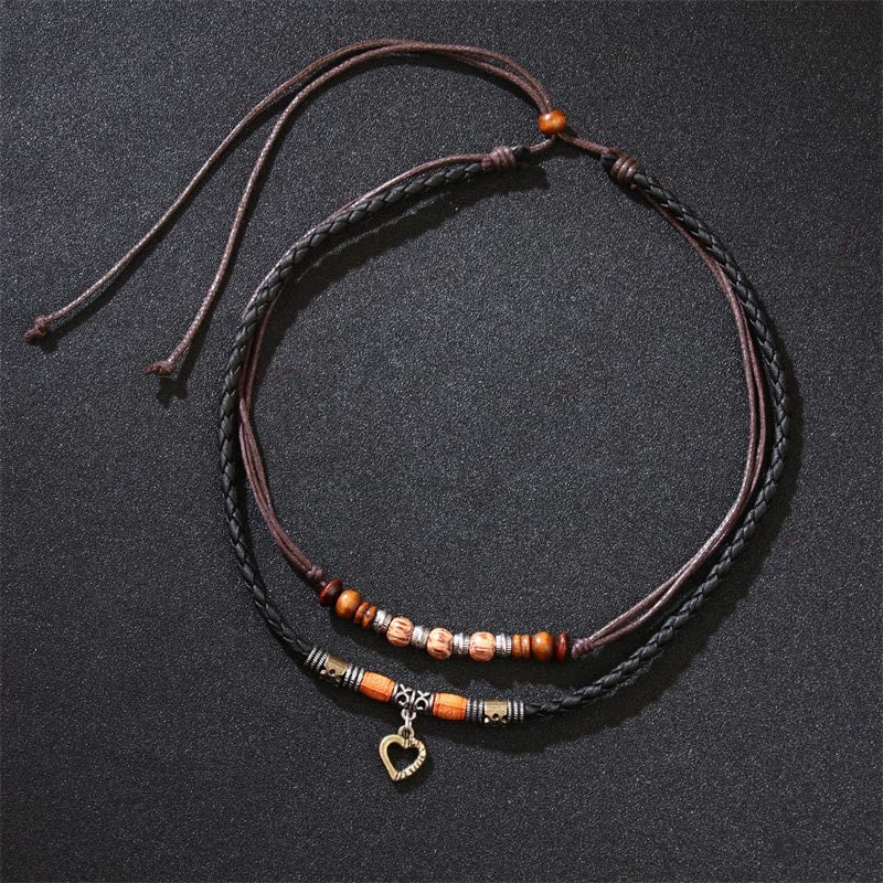 Collana con ciondolo e braccialetto con motivo a cuore Buddha Stones curative