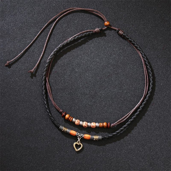 Collana con ciondolo e braccialetto con motivo a cuore Buddha Stones curative