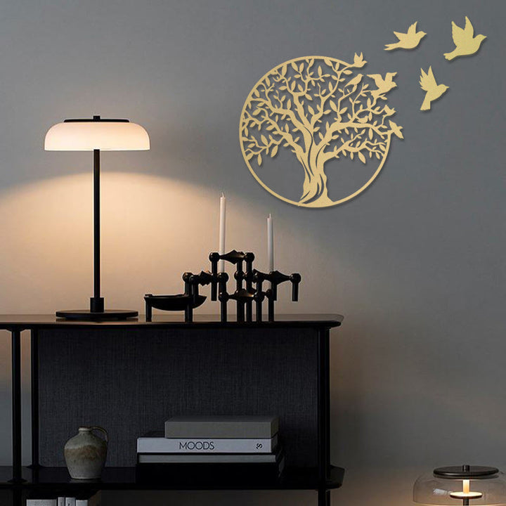 Buddha Stones Albero della vita Uccelli Cartello Regalo di inaugurazione della casa Unity Wall Art