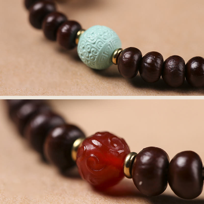Buddha Stones naturali Tibet viola Bodhi Seed Dzi Bead Dio della ricchezza braccialetto di saggezza