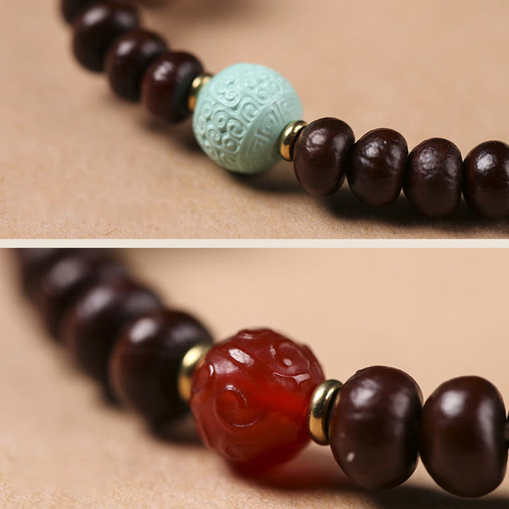 Buddha Stones naturali Tibet viola Bodhi Seed Dzi Bead Dio della ricchezza braccialetto di saggezza