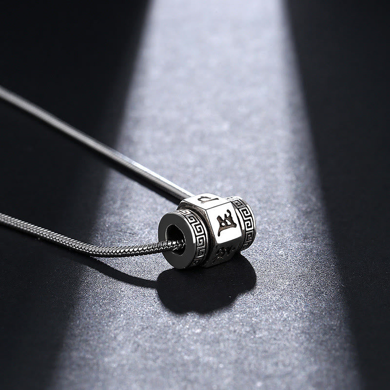 Buddha Stones Tibetano Om Mani Padme Hum Collana della Pace Pendente Girevole - image 4