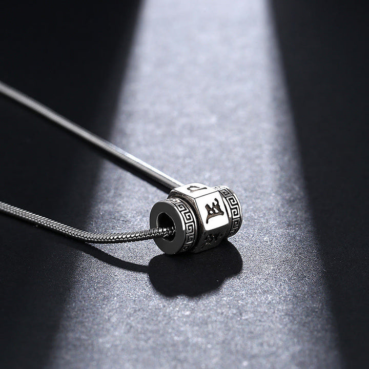 Buddha Stones Tibetano Om Mani Padme Hum Collana della Pace Pendente Girevole - image 4