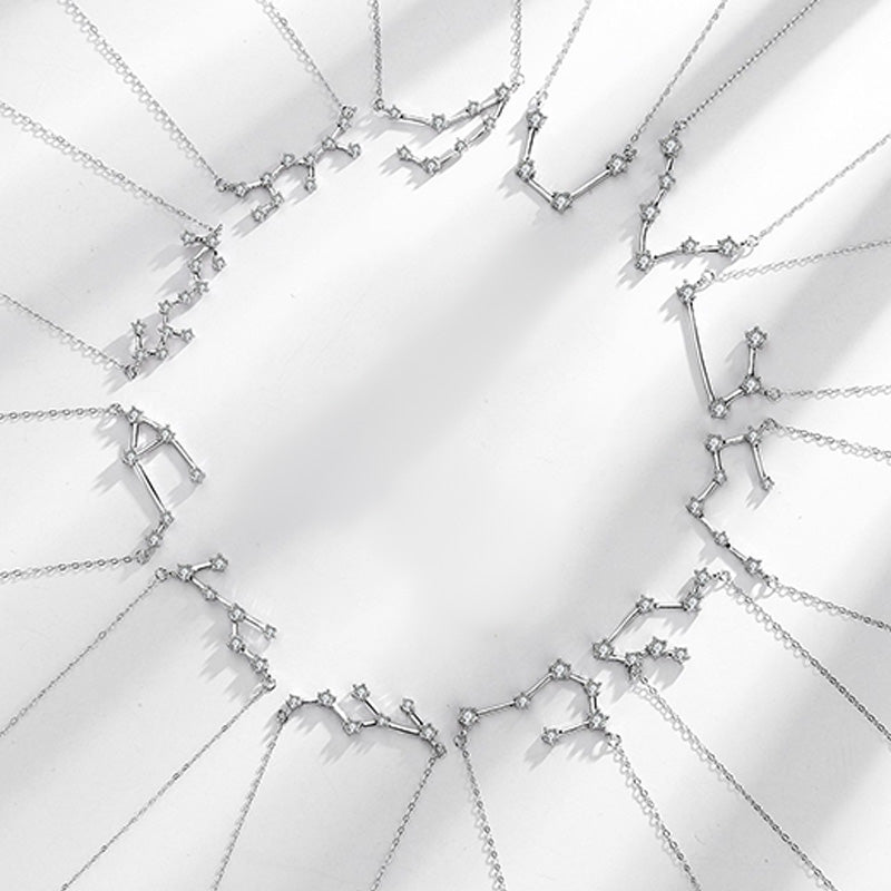 Buddha Stones 925 Sterling Silver 12 Costellazioni dello Zodiaco Astrologia Benedizione Collana Pendente