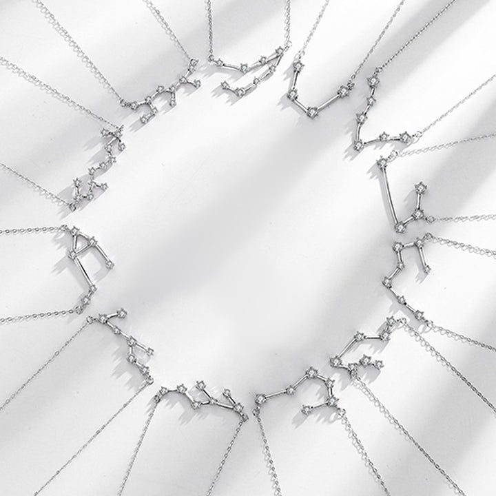 Buddha Stones 925 Sterling Silver 12 Costellazioni dello Zodiaco Astrologia Benedizione Collana Pendente