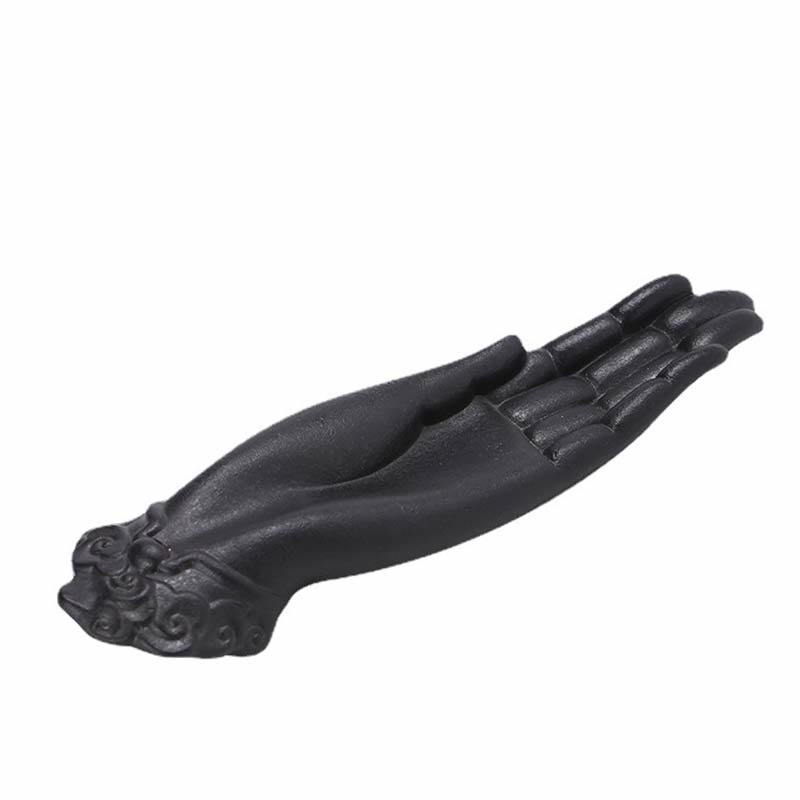 Bruciatore di incenso di benedizione con nuvole di buon auspicio in ceramica a mano di Buddha