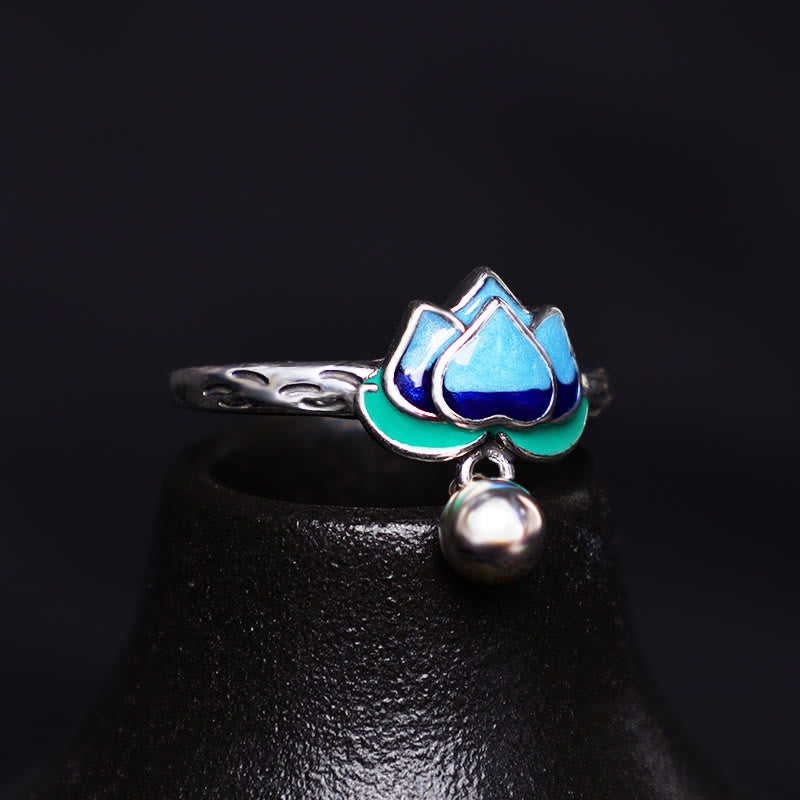 Anello dell'illuminazione con motivo a fiore di loto Buddha Stones