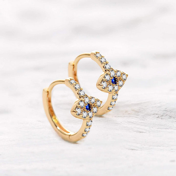 Orecchini a bottone con simbolo dell'occhio malvagio in argento sterling 925 con Buddha Stones e benedizione