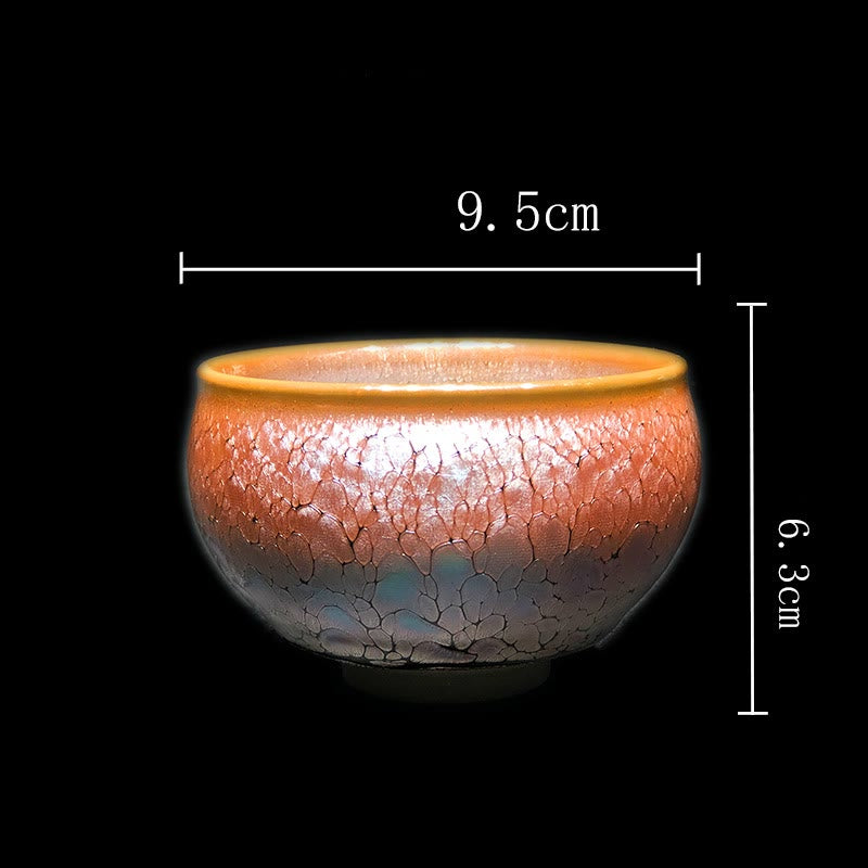 Tazza da tè in ceramica cinese Jianzhan con motivo a pois dorati Buddha Stones Kung Fu Tea Cup Bowl con scatola regalo